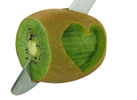 Heart Shape Carved Kiwi Fruit PNG
