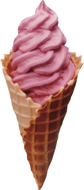 Pink Creamy Ice cream Cone PNG