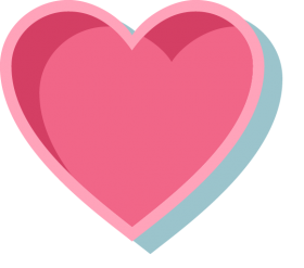 Pink Heart with Outline PNG