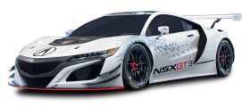 Acura NSX GT3 Racing White Car PNG