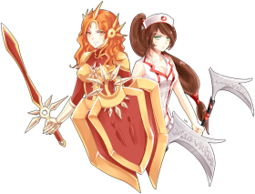 Akali and Leona League of Legends PNG