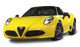 Alfa Romeo 4C Spider Yellow Car PNG