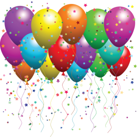 Many Colorful Balloons with Tiny Stars PNG