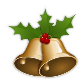Christmas Bell with Mistletoe  PNG