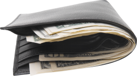 Black Wallet With Money PNG