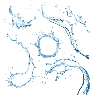 Blue Water Circle with water drops PNG