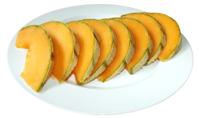 Cantaloupe Slices on plate PNG