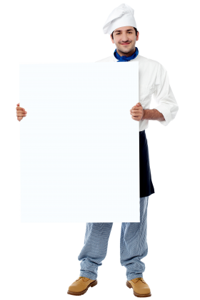 Chef Holding Banner PNG