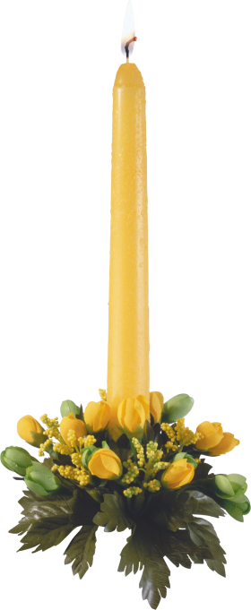 Yellow Christmas Candle PNG