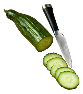 Cucumber With Knife PNG