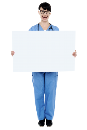 Doctor Holding Banner PNG
