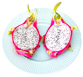 Dragon Fruit on Plate PNG