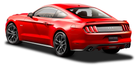 Ford Mustang Red Car Back Side PNG