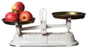 Fresh Apple in Weight Scale PNG