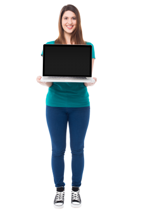 Girl With Laptop PNG