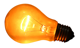 Glowing Yellow Light Bulb PNG