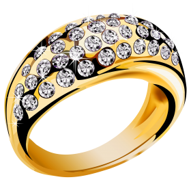 Gold Ring With Diamonds PNG