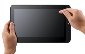 Hand Holding Tablet PNG