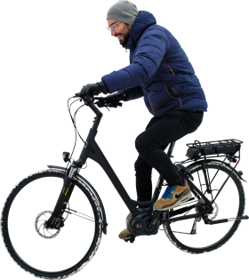 Is Winter Cycling His Electric Bike PNG