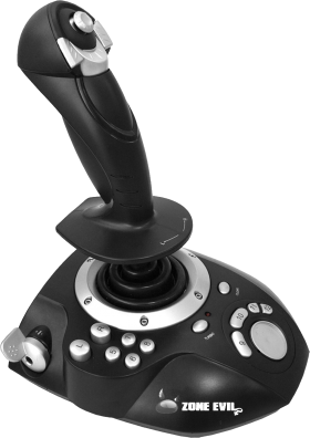 Zone Evil Black and Silver Joystick PNG
