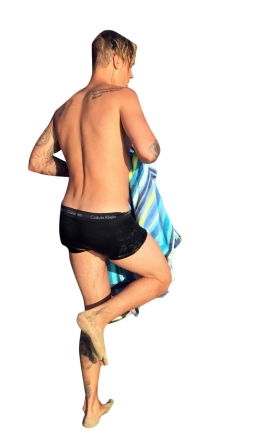 Justin Bieber In Underpants Walking PNG