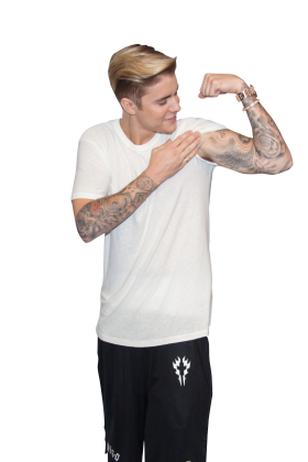 Justin Bieber Showing Muscle PNG
