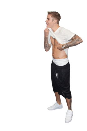Justin Bieber Showing Sixpack PNG