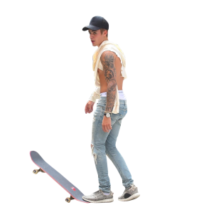 Justin Bieber Skateboarding PNG