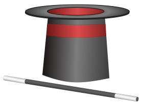 Magician Hat with Wand PNG