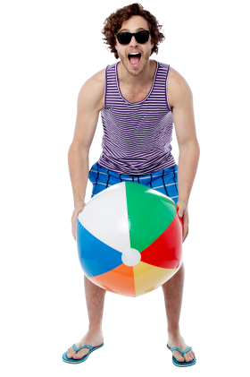 Men With Beach Ball PNG