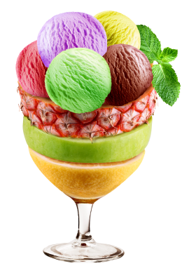 Mixed Ice Cream In Sundae Cup PNG