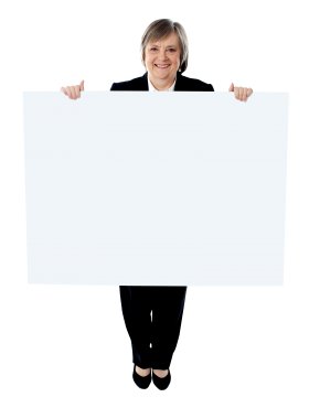 Old Women Holding Banner PNG
