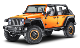 Orange Jeep Wrangler Car PNG