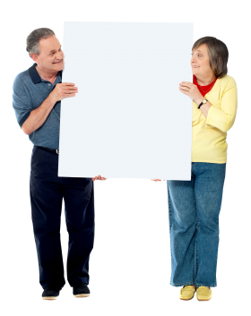 People Holding Banner PNG