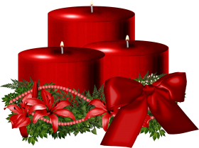 Tree Red Christmas Candle Decorated PNG