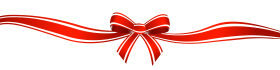 Red Bow with Long Strings PNG