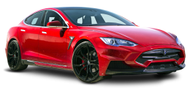 Red Tesla Model S Car PNG