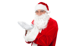 Santa Claus Holding Hands Left PNG