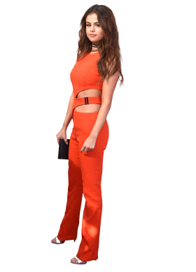 Selena Gomez in a red Dress PNG