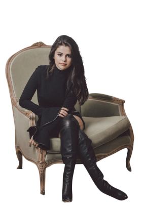 Selena Gomez Sitting PNG