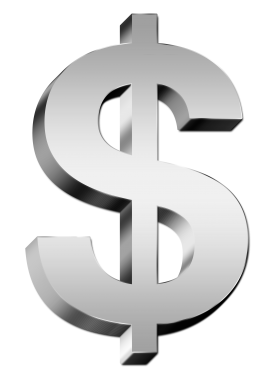 Silver Dollar Sign PNG