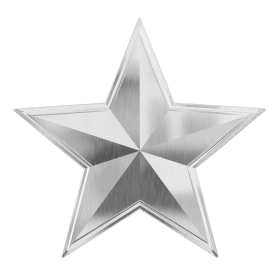 Silver Festive Christmas Star PNG