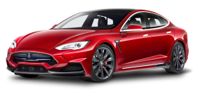 Tesla Model S Red Car PNG