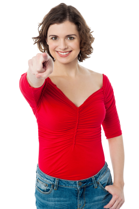 Women Pointing Front PNG