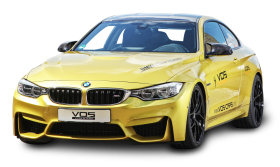 Yellow BMW M4 Car PNG