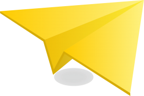 Yellow  Paper Plane PNG