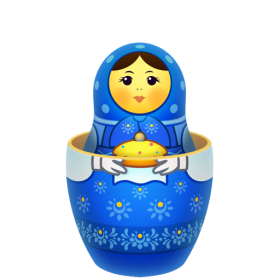 Blue Russian Nesting Doll PNG