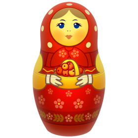 Red Russian Nesting Doll PNG