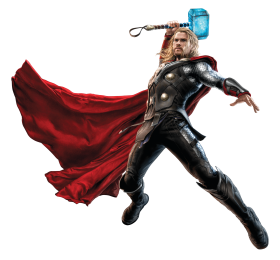 Thor Fighting with his Hammer PNG