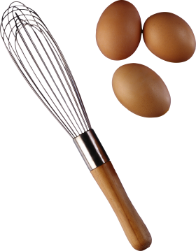 Three eggs with Beater PNG